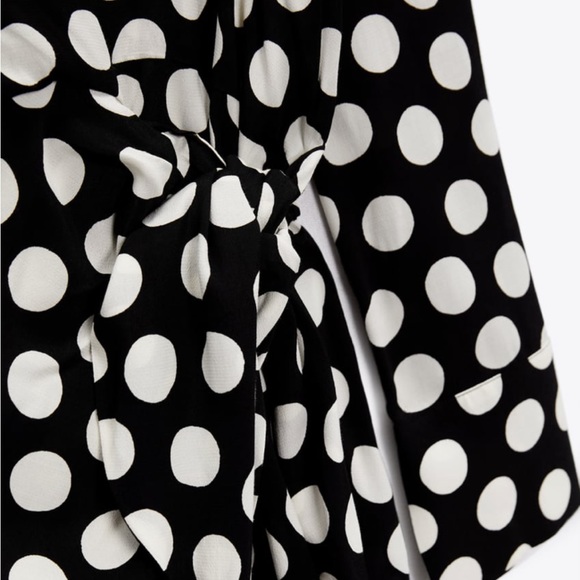 NWT Zara Asymmetrical Polka Dot Shirt Dress - Picture 4 of 12